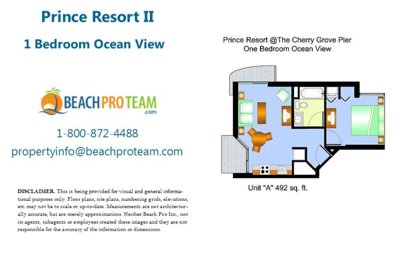 Prince Resort II Floor Plan A - 1 Bedroom Ocean View